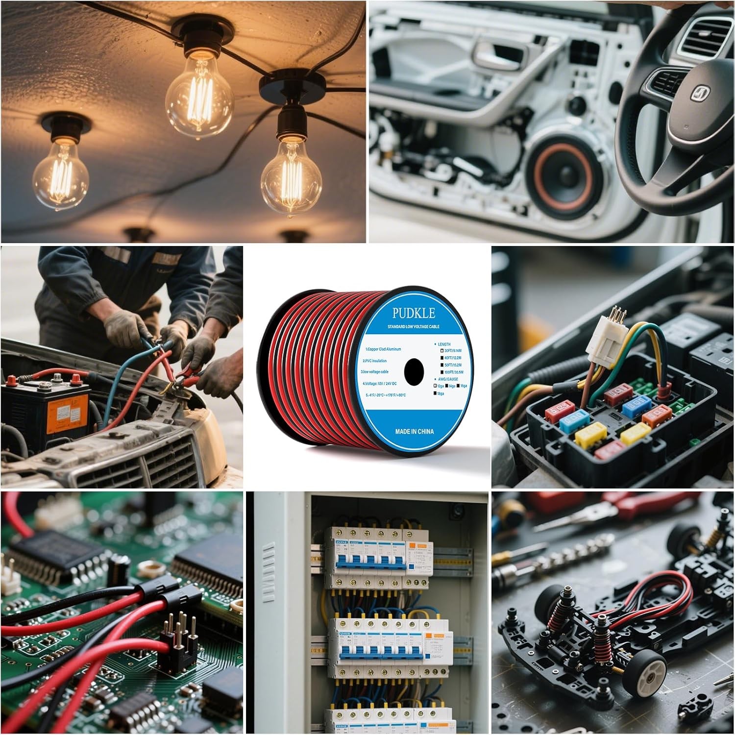 16 Gauge Wire 16awg Automotive Wire Electrical Wire 100ft 2 Conductor Red Black