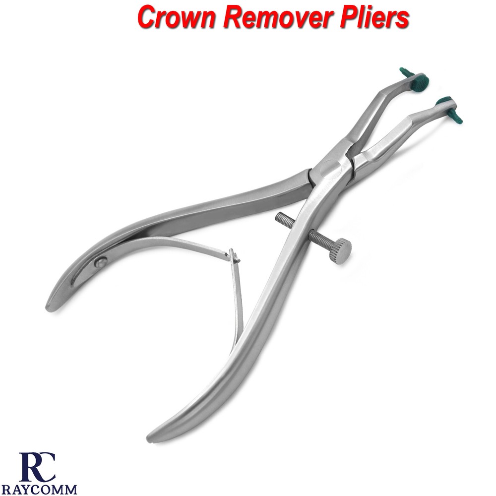 Dental Crown Remover Gripper Pliers Angled With Replaceable Silicone Tips Tools