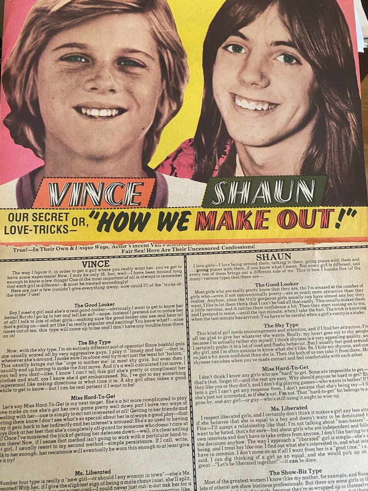 Shaun Cassidy, Two Page Vintage Clipping