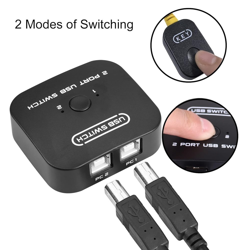 USB Printer Sharing KVM Switch - Automatic Driverless Device Sharing System