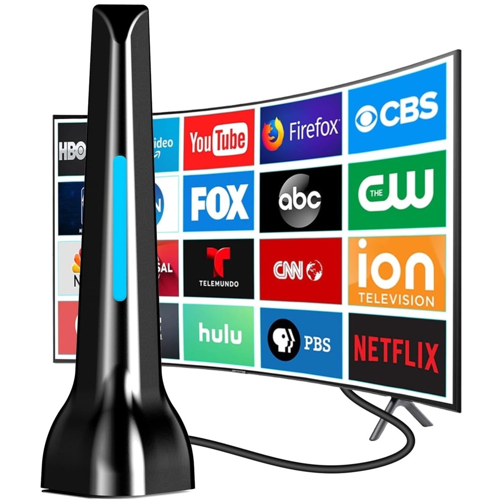 Smart TV Antenna Indoor Long Range, 360° Reception