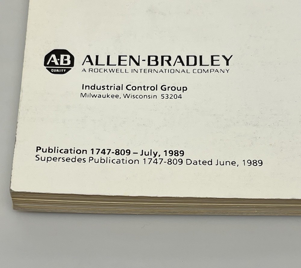 Allen-Bradley SLC 500 Hand-Held Terminal User's Manual Programmable Controllers