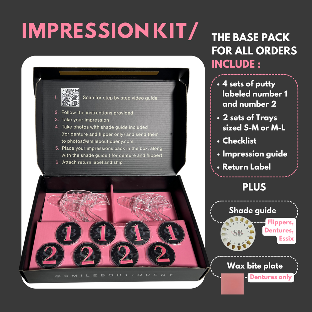 Home Impression Kit for Partial Dentures, Flippers, Removable Veneers, Retainers
