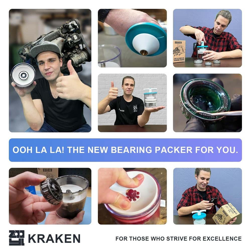 Rotation Handle Bearing Packer Tool - Inject Grease Safely, Easily, Effortlessly