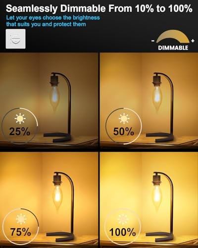 60W Candelabra Light Bulbs, E12 B10 Clear Candle Base Bulb with 60W -12 Packs