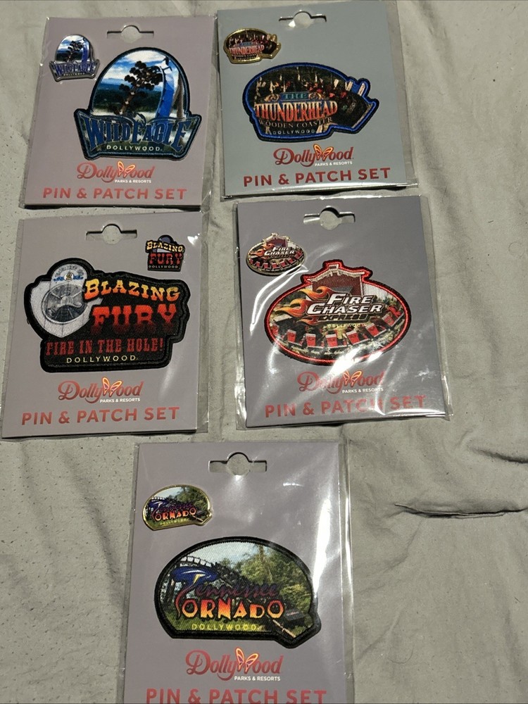 Dollywood roller coaster pen and iron on patch set