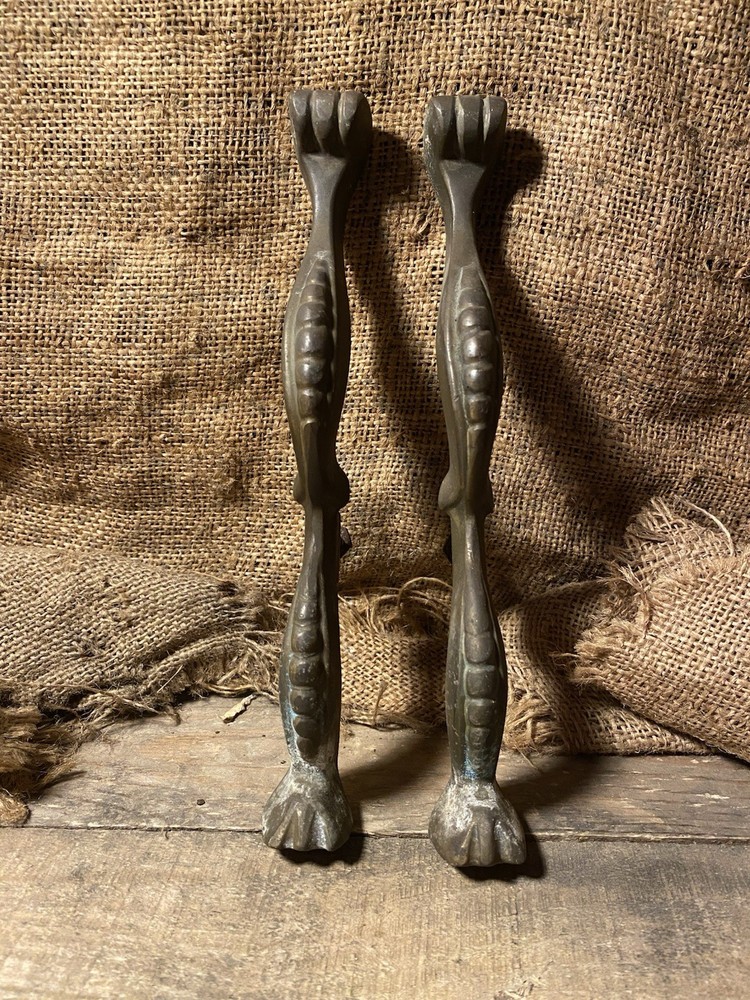 Vintage Brass Fire Legs Fire Dogs