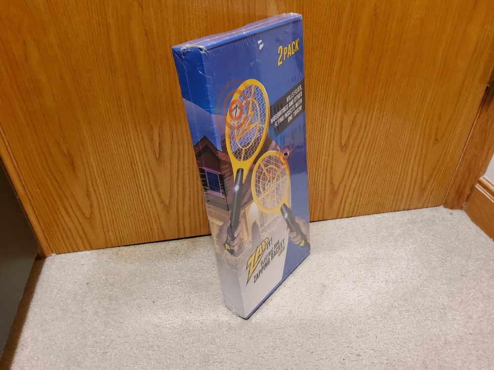 Zap It Bug Zapper Rechargeable Bug Zapper Racket Mini 2-Pack Led Light Sealed