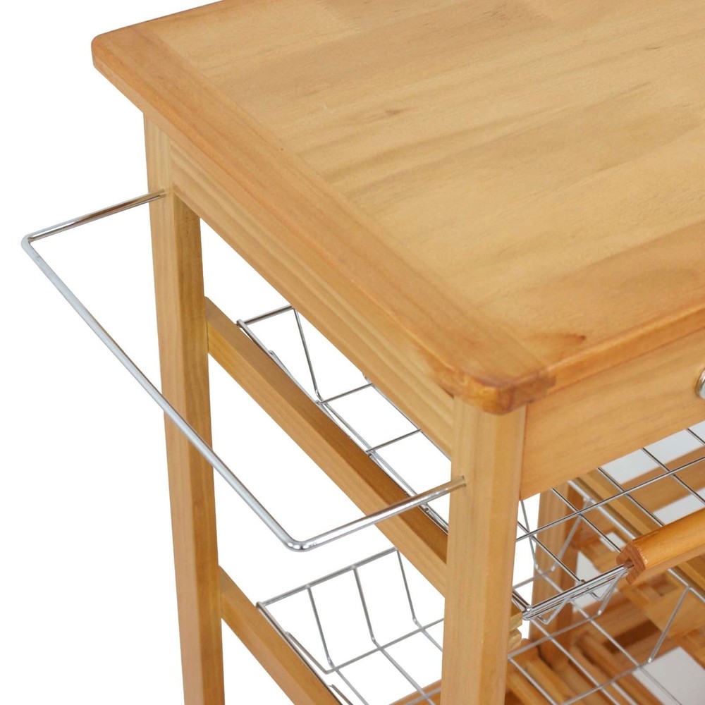 Multi-Function Rolling Cart Storage Cart Small Dining Table with Drawers Kitchen