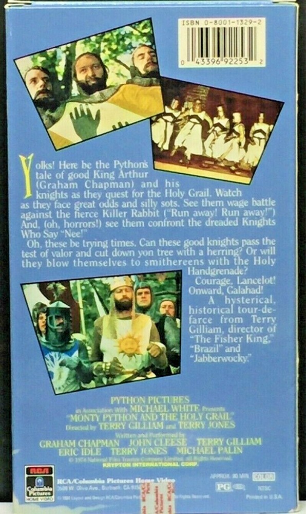 Monty Python and the Holy Grail (VHS, 1992)