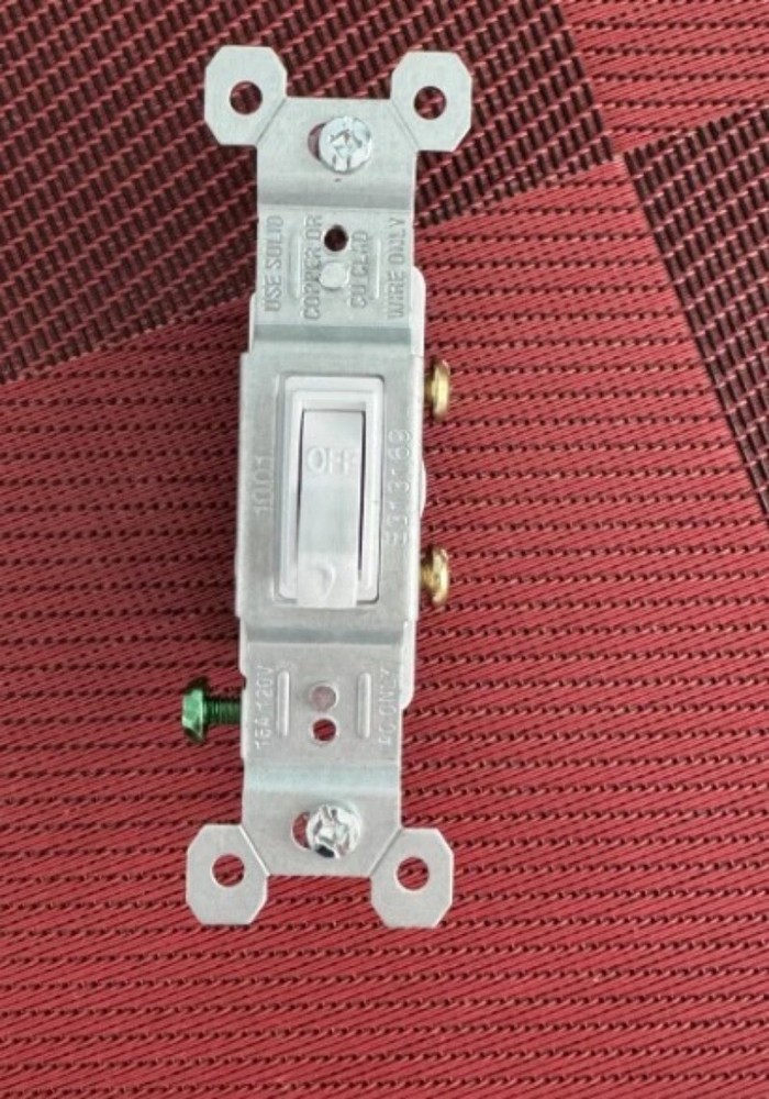 Two (2) Leviton ILLUMINATED Light Switch, GLOWS IN DARK, White, Single Pole, 15A