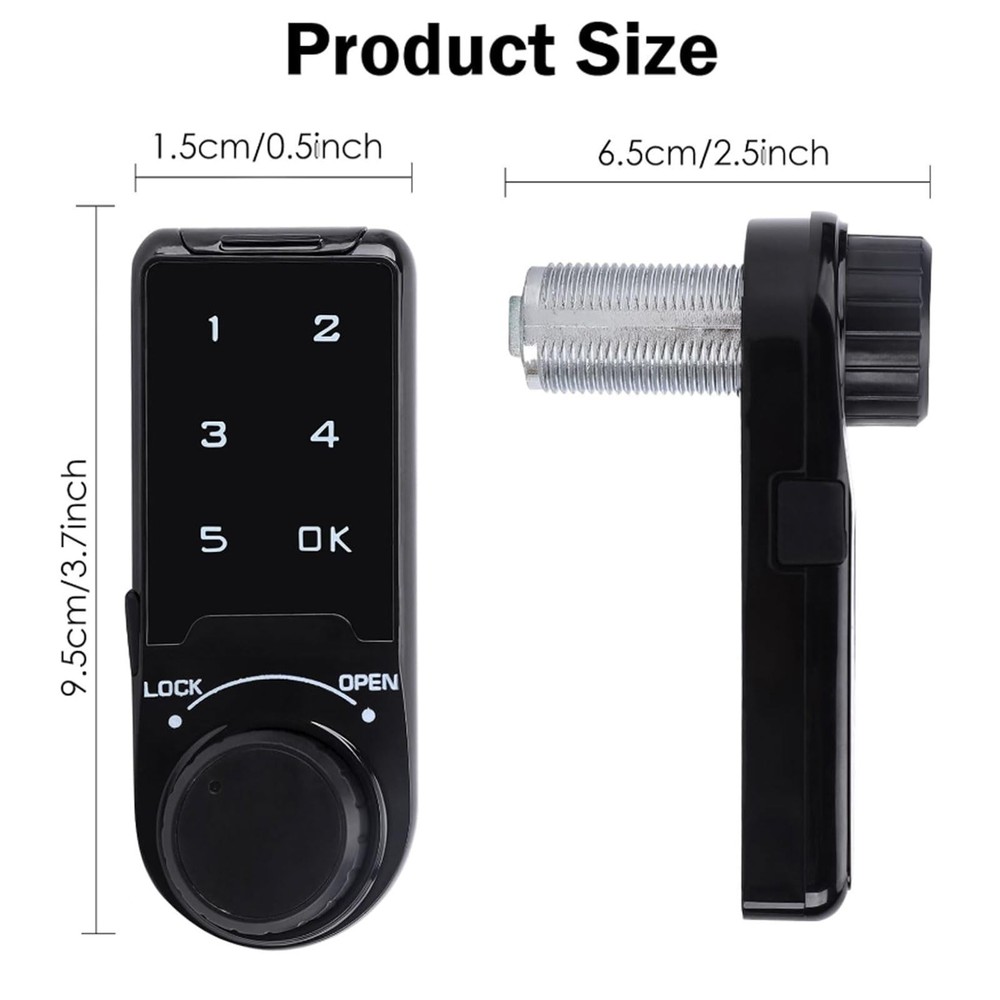 Code Security Lock Touch,Electronic Cabinet Deadbolt Lock,Digital Keypad Pass...
