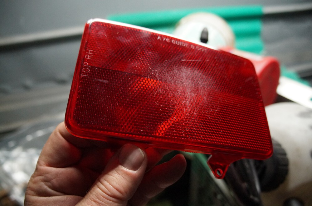 Pair (2): Tail Stop Light RED Lens - Rectangular 4-hole A76 GUIDE DOT 6.5" x 4"