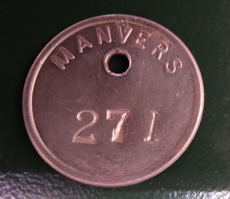 MANVERS Colliery Pit Check / Tally - MANVERS 271