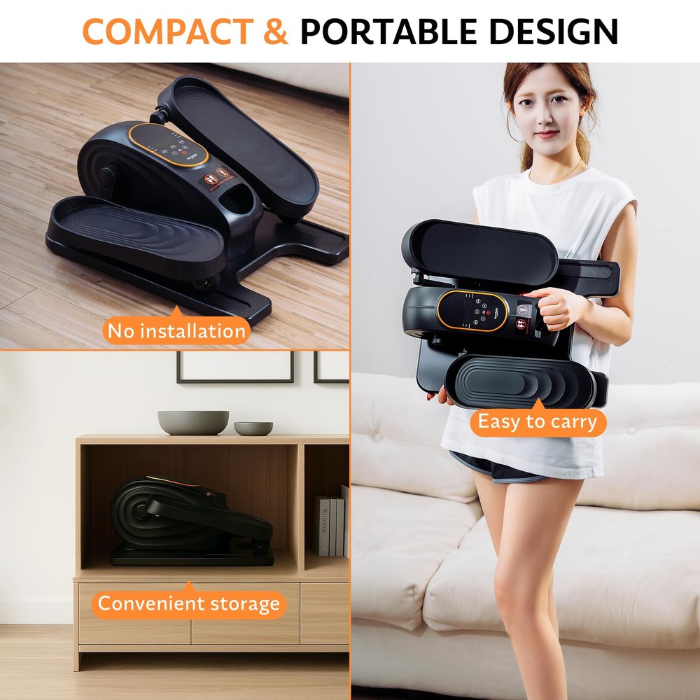 Under Desk Elliptical Exercise Machine, Leg Exerciser with 12 Speeds, Forward...