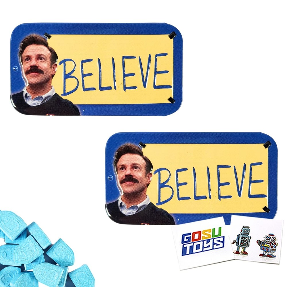 Believe Candy Filled Tin (2 Pack) Blue Raspberry Flavored Candy
