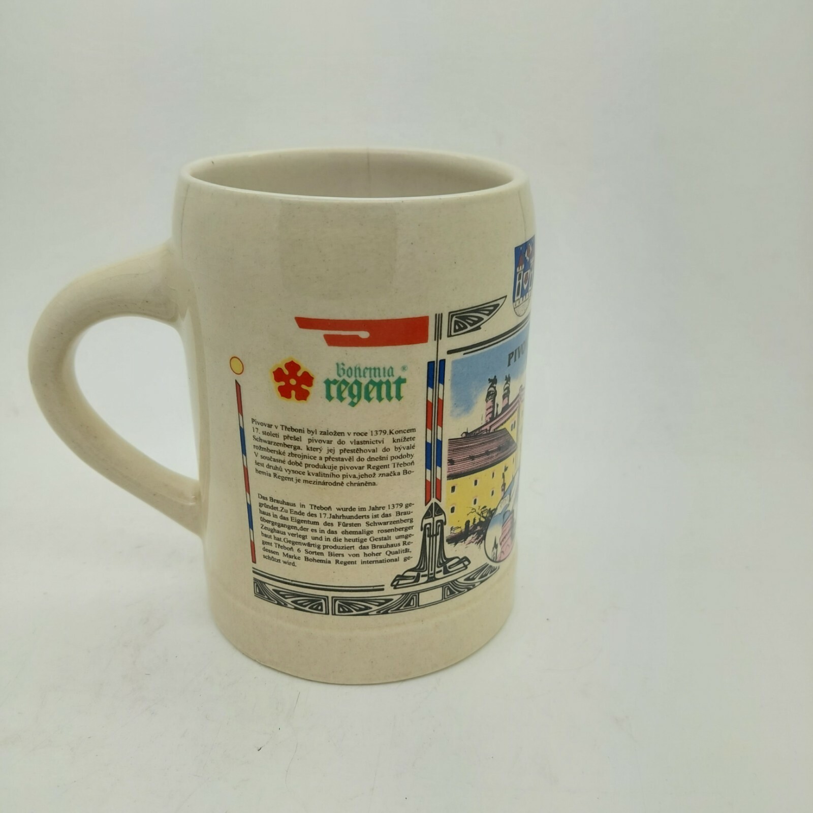 Vintage Beer Mug Stein Czech Bohemia Regent RARE Collectible 5"