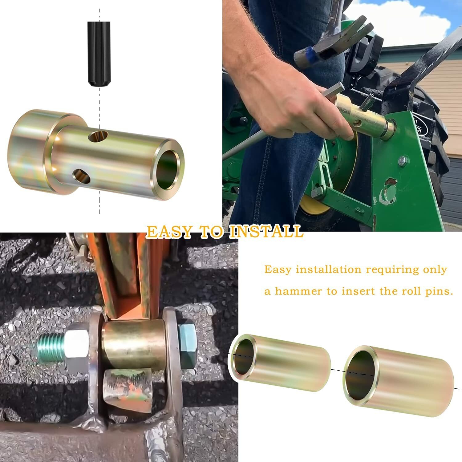 2 Pairs Cat 1 Quick Hitch Adapter Bushing Kit Fits Category 1 Tractors TK-95029