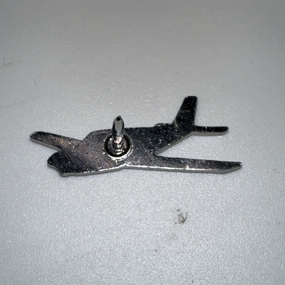 Silver Tone Single Engine Airplane Lapel Pin