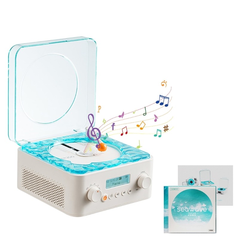 Turntable Bluetooth-compatible Speaker With Adjustable LED Light Music Player