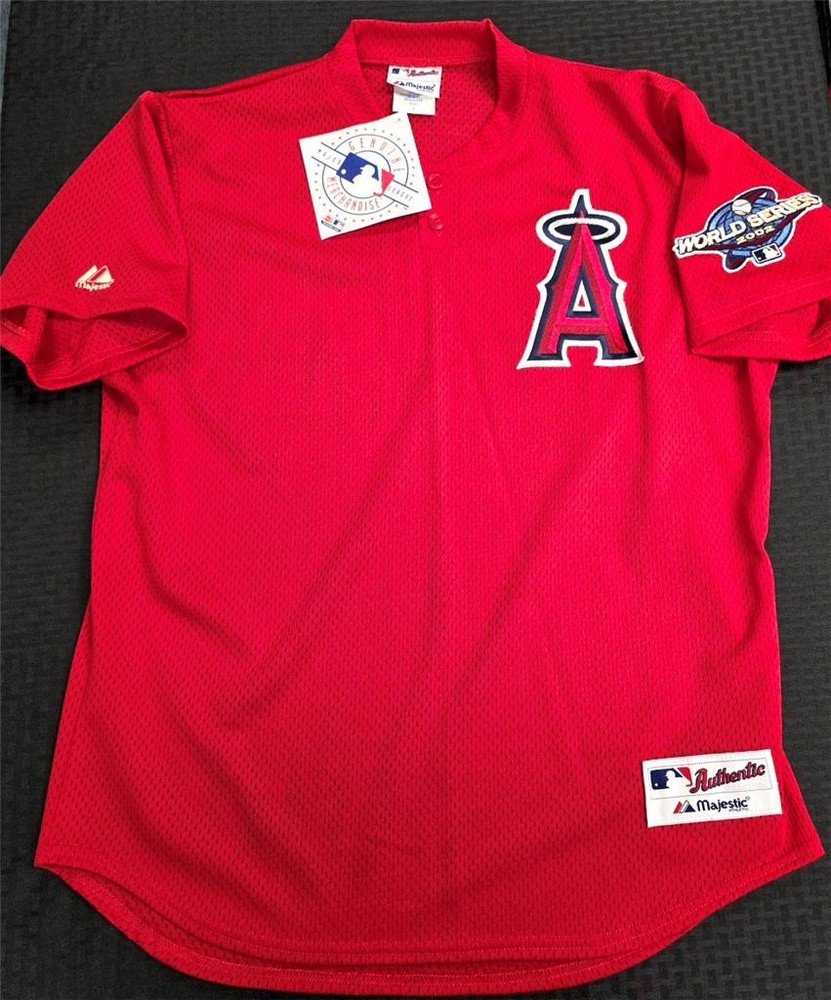 David Eckstein signed Angels 2002 World Series Patch Jersey autograph JSA
