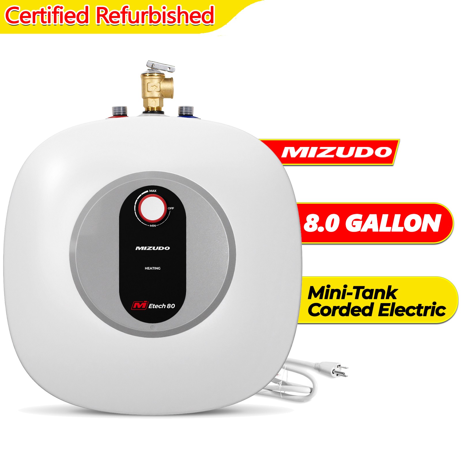 【90% NEW】8 Gallon Electric Mini-Tank Water Heater Shower Compact Storage 1440W