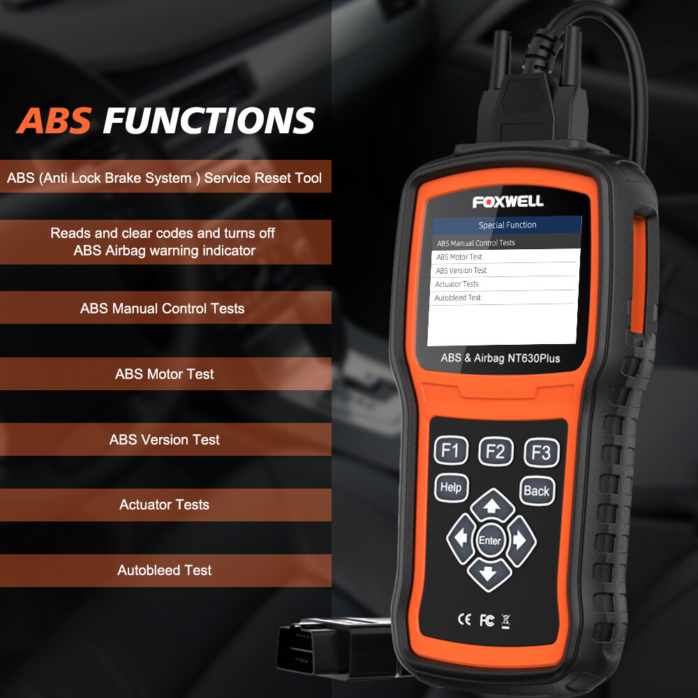 Foxwell NT630 Plus OBD2 Scanner ABS Bleeding SRS SAS Code Reader Diagnostic Tool