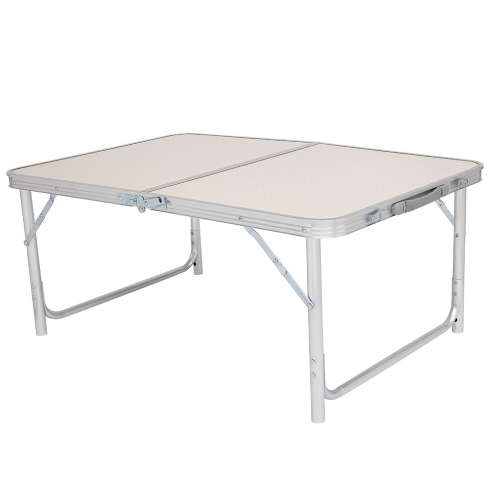 3/4/6FT White Folding Table with Carrying Handle Height Adjustable Lightweight