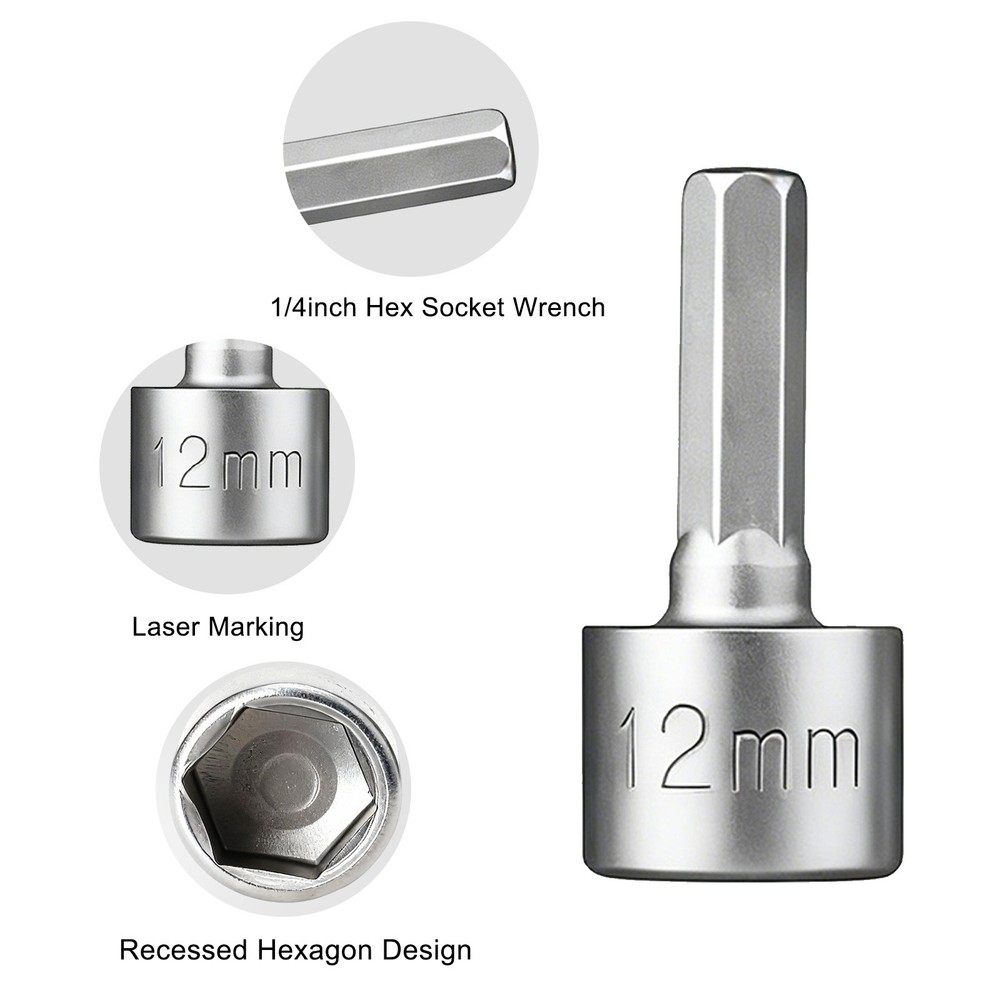 23pcs Power Nut Driver Drill Bit Set Socket Bit Adapter Metric & SAE Socket