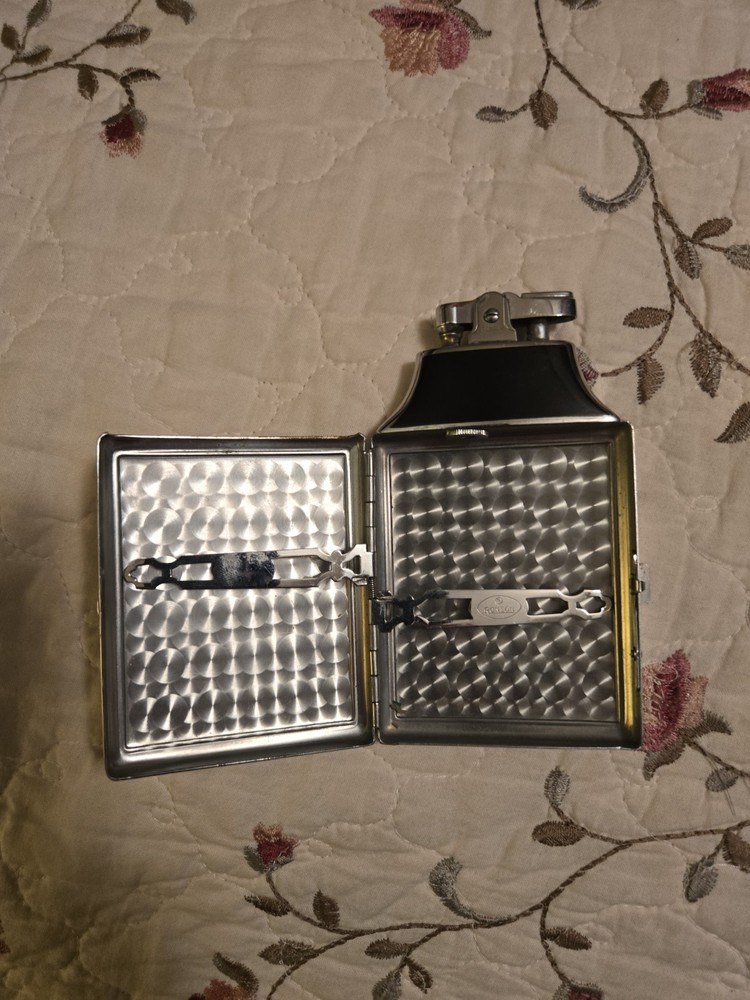 1950s Ronson Mastercase Lighter Includes Original Box Fabric Case Lots More!