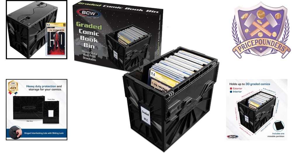 Comic Book Storage Bin Plastic Stackable for Graded Comics Display