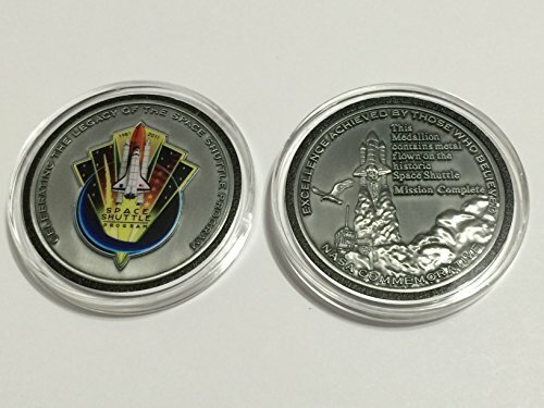 Antique Silver Space Shuttle Program Kennedy NASA Mission Complete Commemorat...