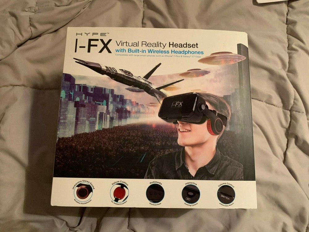 Bluetooth Virtual Reality VR Headset With Wireless Headphones For Apple Samsung