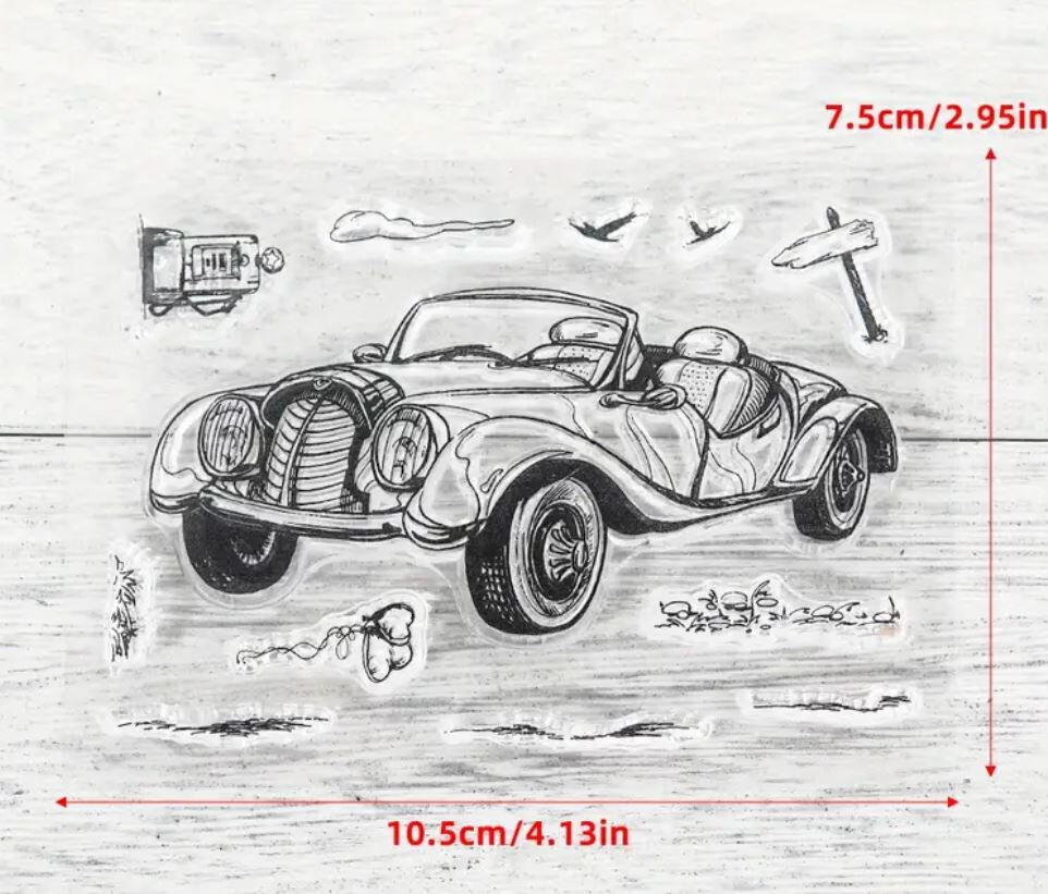 Car clear cling stamp