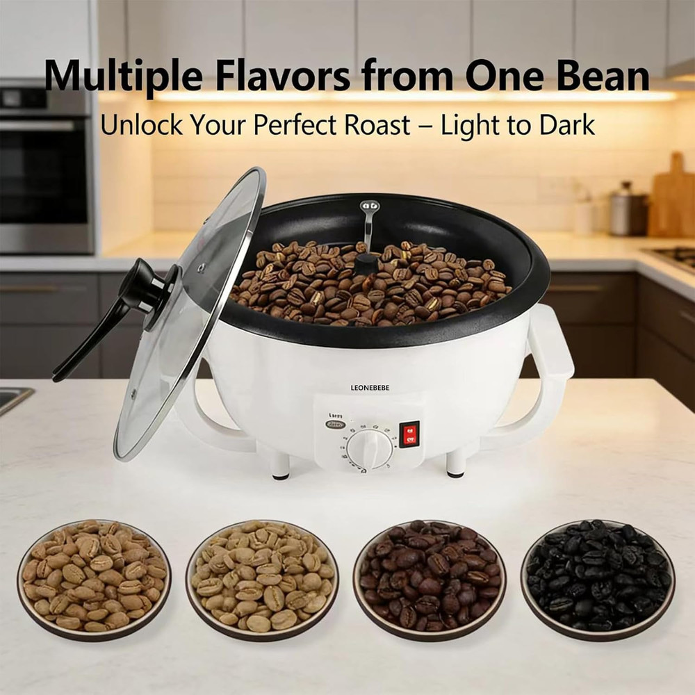 Beginner Electric Coffee Bean Roaster Machine - 750G Capacity for Nuts & More