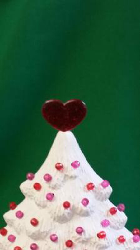 Ceramic Bisque~ Ready to Paint ~Valentine's Day Tree ~ lighting included
