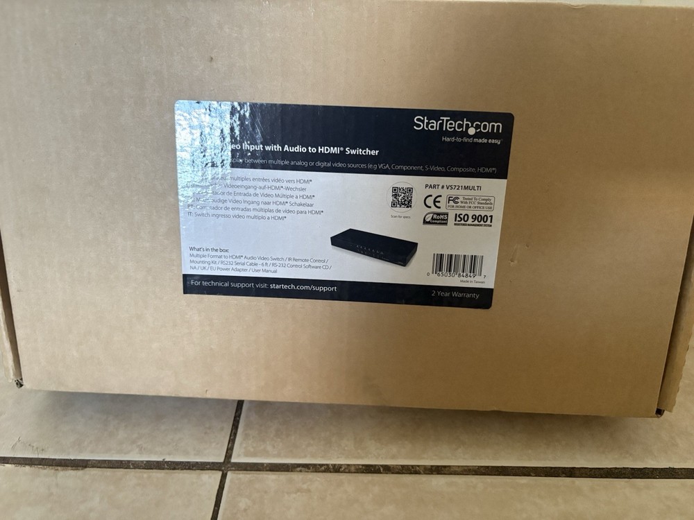 StarTech VS721MULTI Multi-Input to HDMI Switcher New Open Box