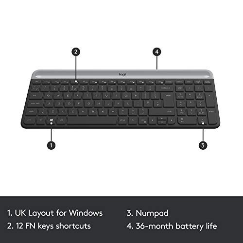 Logitech - MK470 Full-size Wireless Scissor Keyboard and Mouse Bundle for Window
