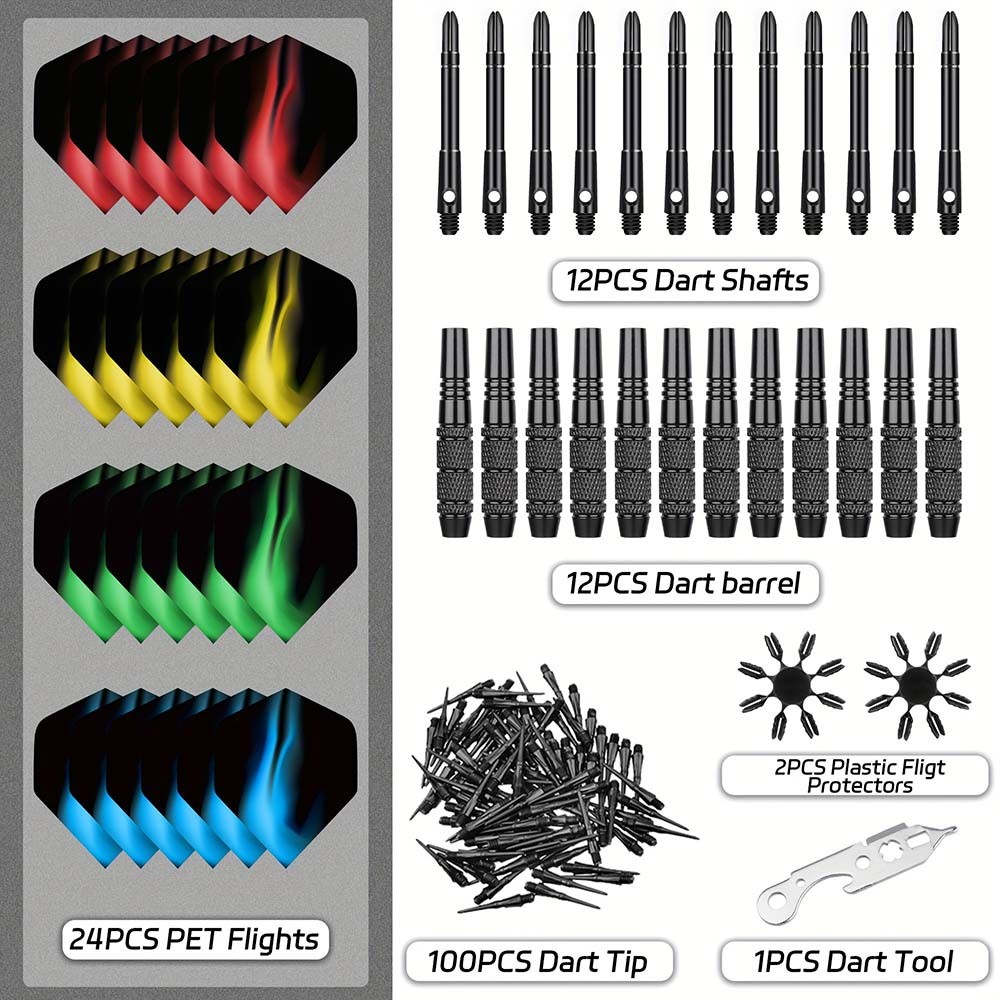 Durable 12PCS Replaceable Plastic Soft-Tip Dart Set for Dart Game Enthusiasts
