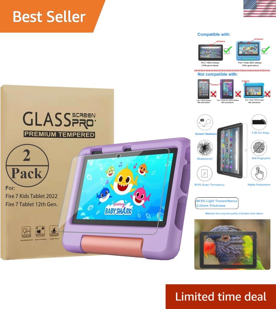 Ultimate Protection: 2 Pack Scratch Resistant Screen Protector for 7” Tablet