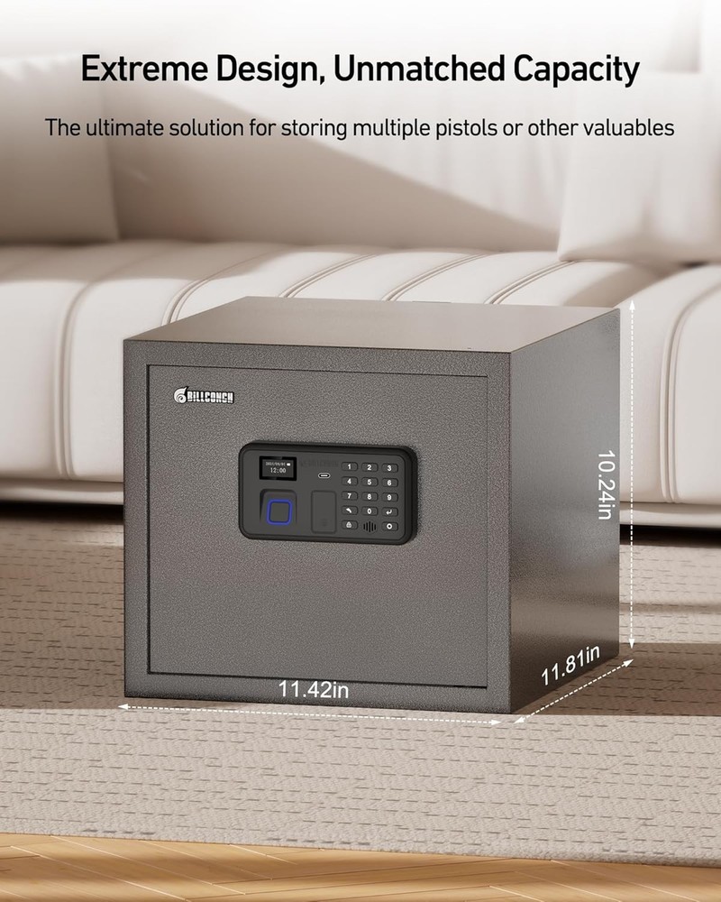 Smart Gun Safe for Multiple Pistols Automatic Lock Safe Box with LCD Display