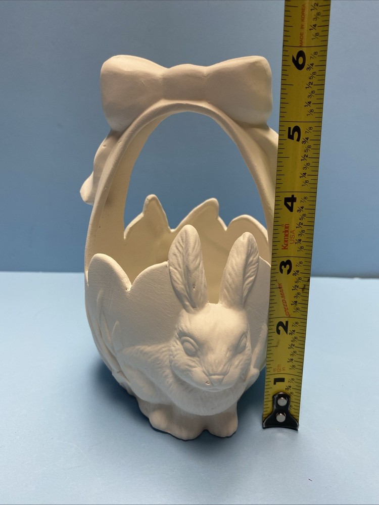 Ceramic Bisque Easter Bunny Basket Ready To Paint In Time For Easter