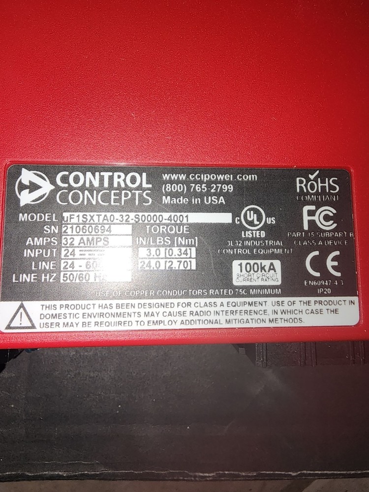 Control Concepts MicroFusion uF1sxtao-32-s0000-4001 Power Supply