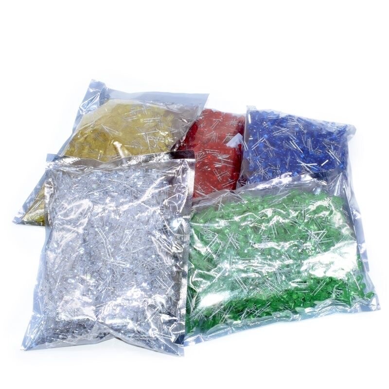 100pc 3mm 5mm LED Light Blue Red Green White Yellow Purple Orange Light DIY Kit