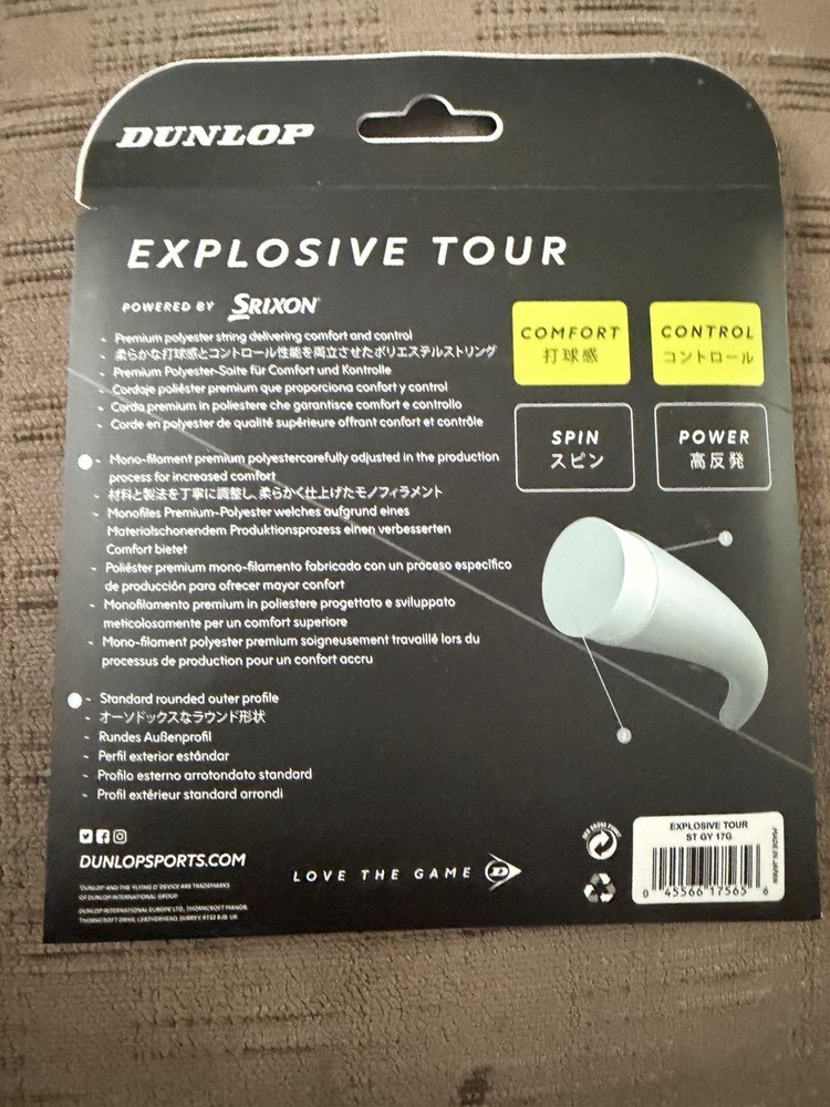 Dunlop Explosive Tour 17g Silver Tennis String Set