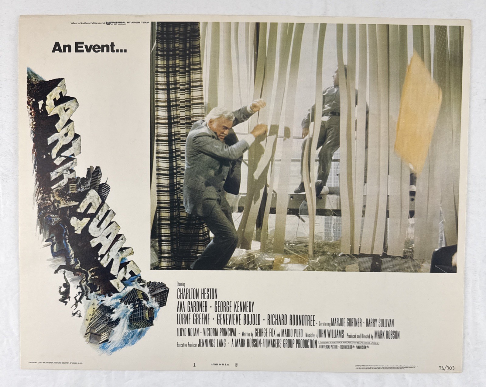 EARTHQUAKE Lobby Card Set of 8 (VeryFine-) 1974 Disaster Movie Poster 28414