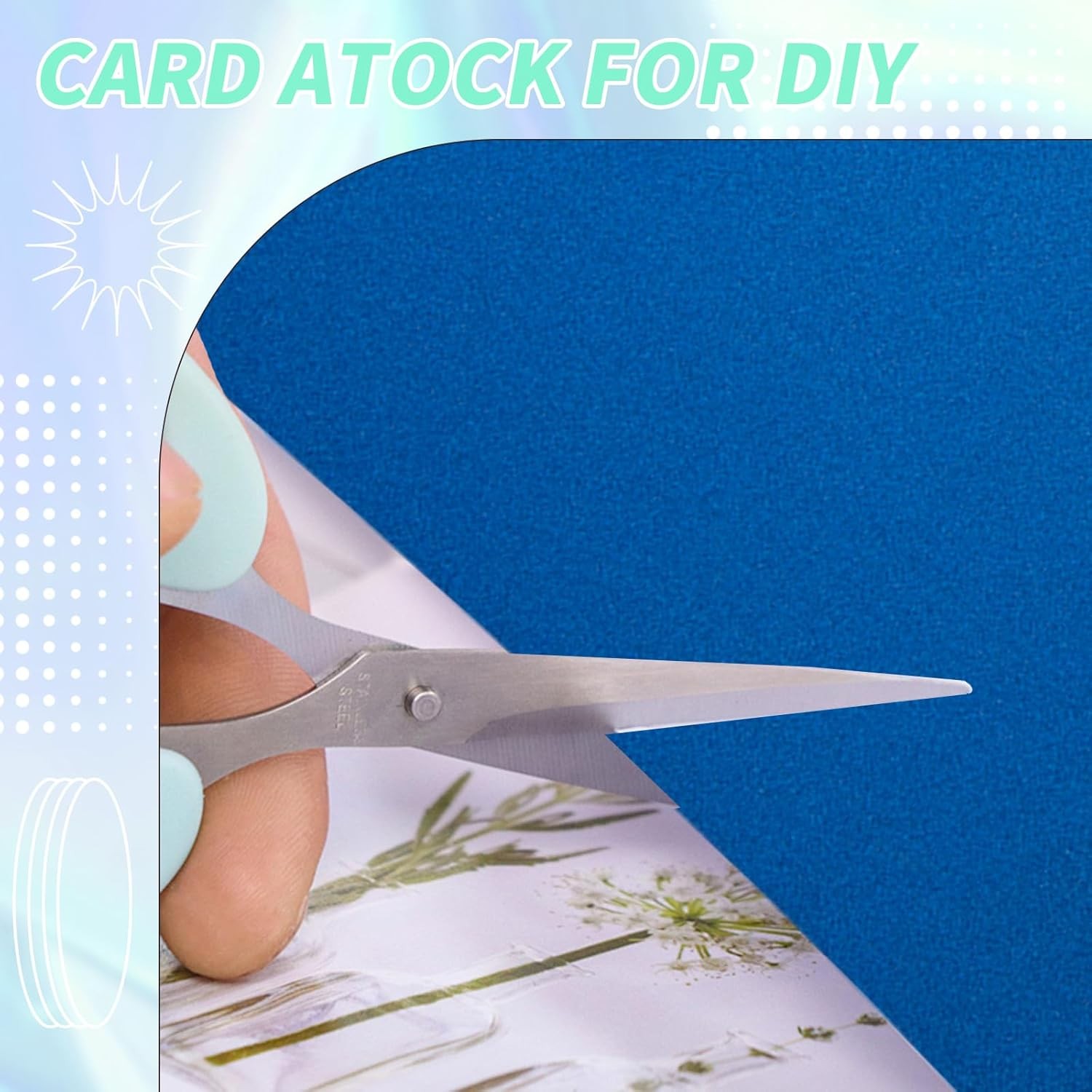 30 Pack Metallic Glitter Cardstock Paper Sheets, 6" x 8" Color Foil Mirror Shimm