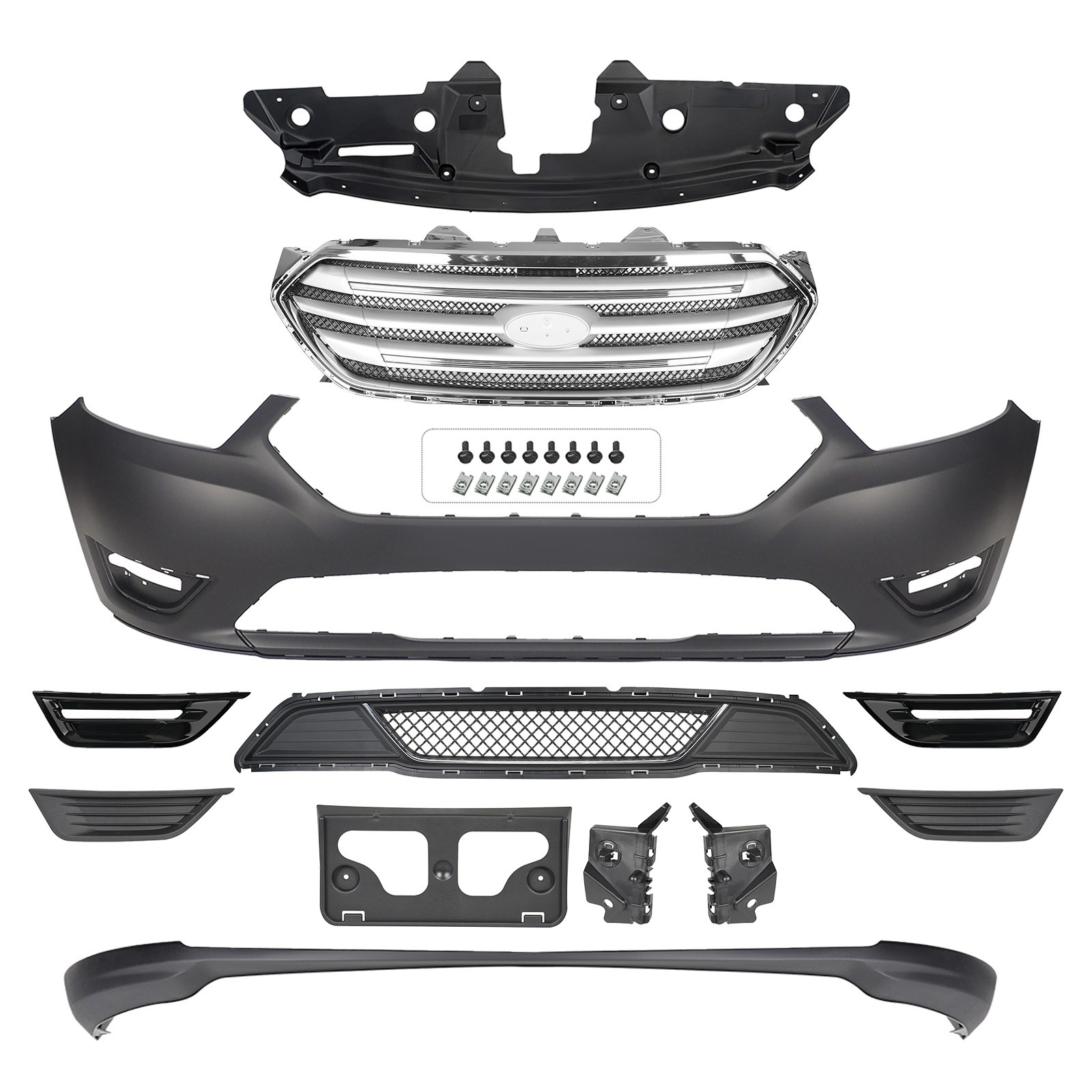 Front Bumper Cover Grille Assembly For 2013-2019 Ford Taurus SE | SEL | Limited