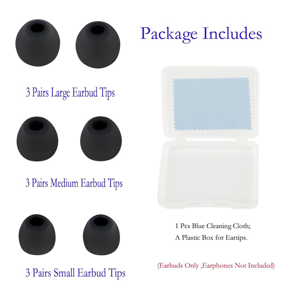 Earbud Tips Replacement Earbud Tips Ear Bud Replacement Pieces Silicone Soft ...