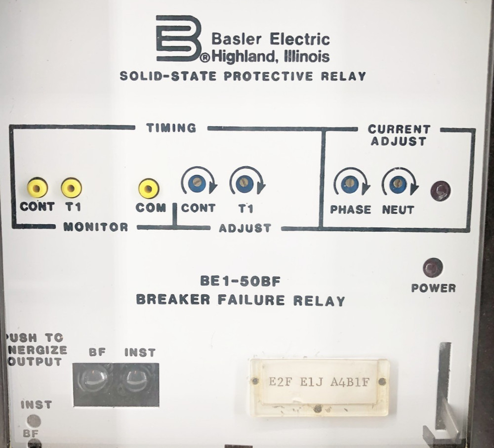 Basler Electric BE1-50BF Solid State Breaker Failure Relay